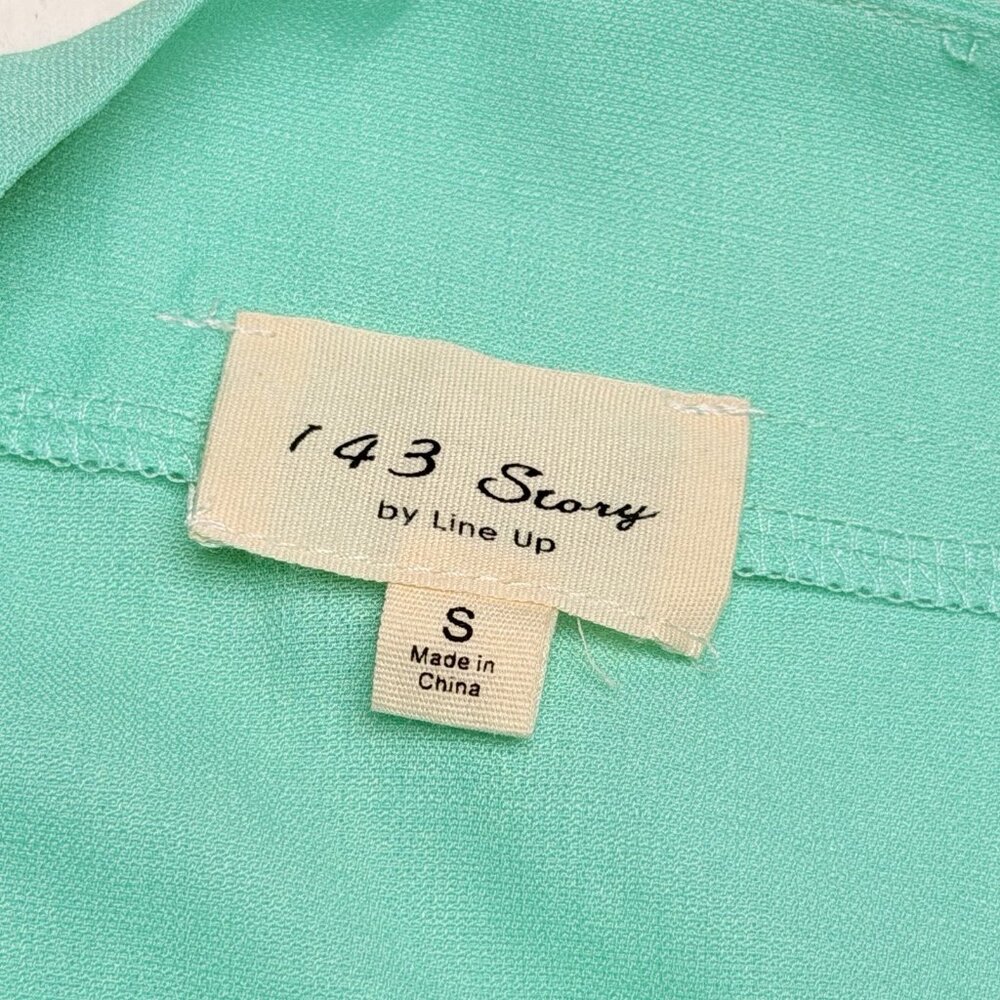 143 Story by Line Up Womens Small Green Cami Top Blouse Fairy Y2K Whimsy Scallop - Picture 6 of 8